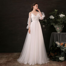 Load image into Gallery viewer, The Noval Wedding Bridal Illusion Sleeves Gown