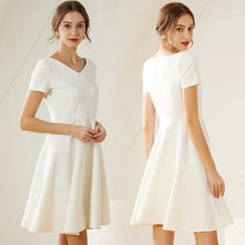 Load image into Gallery viewer, The Mary White Short Sleeeves Dress (Available in Long Sleeves) - WeddingConfetti