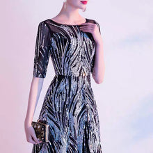 Load image into Gallery viewer, The Ariel Black Long Sleeves Gown - WeddingConfetti