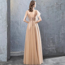 Load image into Gallery viewer, The Charlene Champagne Tulle Gown - WeddingConfetti
