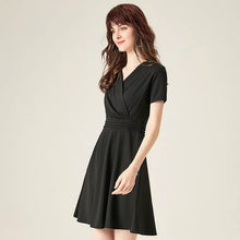Load image into Gallery viewer, The Vanesse Black Short Sleeves Dress - WeddingConfetti