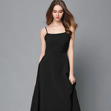 Load image into Gallery viewer, The Alex Sleeveless Midi Black Dress - WeddingConfetti