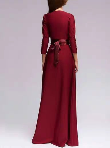 The Azura Red/ Blue Long Sleeves Dress  WeddingConfetti