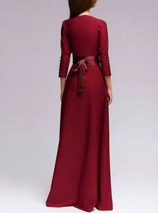 The Azura Red/ Blue Long Sleeves Dress - WeddingConfetti
