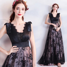 Load image into Gallery viewer, The Helena Sleeveless Black Gown - WeddingConfetti