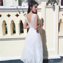 Load image into Gallery viewer, The Derlaine White / Black Sleeveless Gown - WeddingConfetti