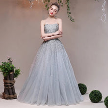 Load image into Gallery viewer, The Heather Grey Glitter Tube Gown (Customisable) - WeddingConfetti