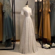 Load image into Gallery viewer, The Katrina Short Sleeve Grey Gown