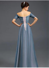 Load image into Gallery viewer, The Amerlie Off Shoulder Evening Gown (Available in 3 colours) - WeddingConfetti