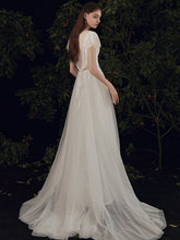 Load image into Gallery viewer, The Paisleigh Wedding Bridal Cap Sleeves Gown