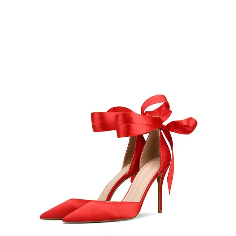 Red high heels with on sale bow