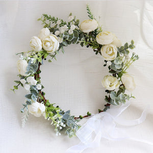 Wedding Hair Garland/Flower Crown (Available in 5 Colours) - WeddingConfetti