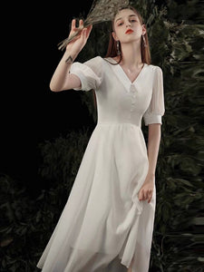 The Franca Wedding Bridal Short Sleeve White Dress - WeddingConfetti