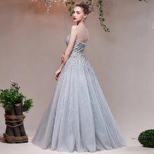 Load image into Gallery viewer, The Heather Grey Glitter Tube Gown (Customisable) - WeddingConfetti