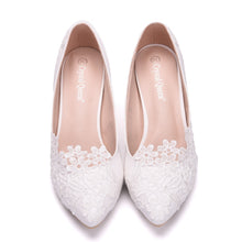 Load image into Gallery viewer, The Georgina Wedding Bridal Lace Heels