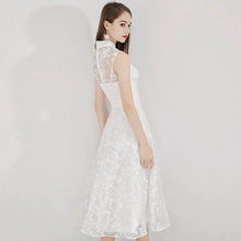 Load image into Gallery viewer, The Lorelie High Collar Lace Sleeveless Dress (Available in 2 colours) - WeddingConfetti