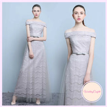 Load image into Gallery viewer, The Layla Long Off Shoulder Evening Gown - WeddingConfetti