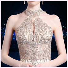 Load image into Gallery viewer, The Esmeralda Wedding Bridal Halter Gold / Red / Blue Dress / Gown - WeddingConfetti