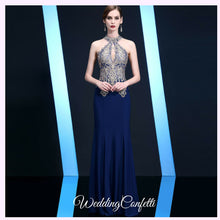 Load image into Gallery viewer, The Esmeralda Wedding Bridal Halter Gold / Red / Blue Dress / Gown - WeddingConfetti