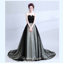 Load image into Gallery viewer, The Galina Ombre Black Tube Gown - WeddingConfetti