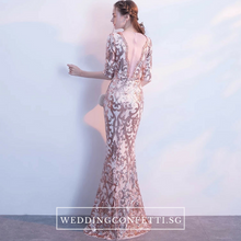 Load image into Gallery viewer, The Jaycyntha Gold Sequins Long Sleeves Gown - WeddingConfetti