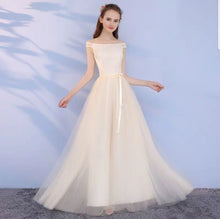 Load image into Gallery viewer, The Lorraine Grey / Champagne Bridesmaid Dress (Available in 2 colours) - WeddingConfetti