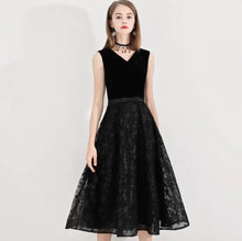Load image into Gallery viewer, The Ixara Sleeveless White/Black Lace Gown - WeddingConfetti