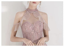 Load image into Gallery viewer, The Nikae Pink Halter Tulle Gown