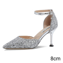 Load image into Gallery viewer, The Melwe Wedding Bridal Silver/Rose Gold Heels (Available in 3 Heights)