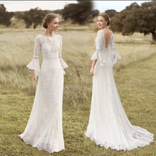 Load image into Gallery viewer, The Reana Wedding Bridal Illusion Sleeves Gown