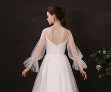 Load image into Gallery viewer, The Noval Wedding Bridal Illusion Sleeves Gown