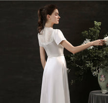 Load image into Gallery viewer, The Megan Wedding Bridal Short Sleeves Satin Gown