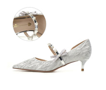 Load image into Gallery viewer, The Hiryu Wedding Bridal Champagne Gold/Silver Heels (Available in 3 Heights)