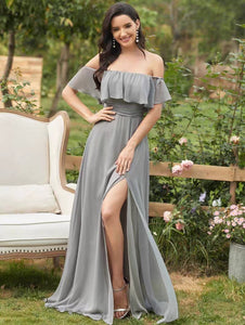 The Rosemary Off Shoulder Gown (Available in 14 Colours)