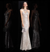 Load image into Gallery viewer, The Rhonda Halter Sequined Gown (Available in 2 Colours)