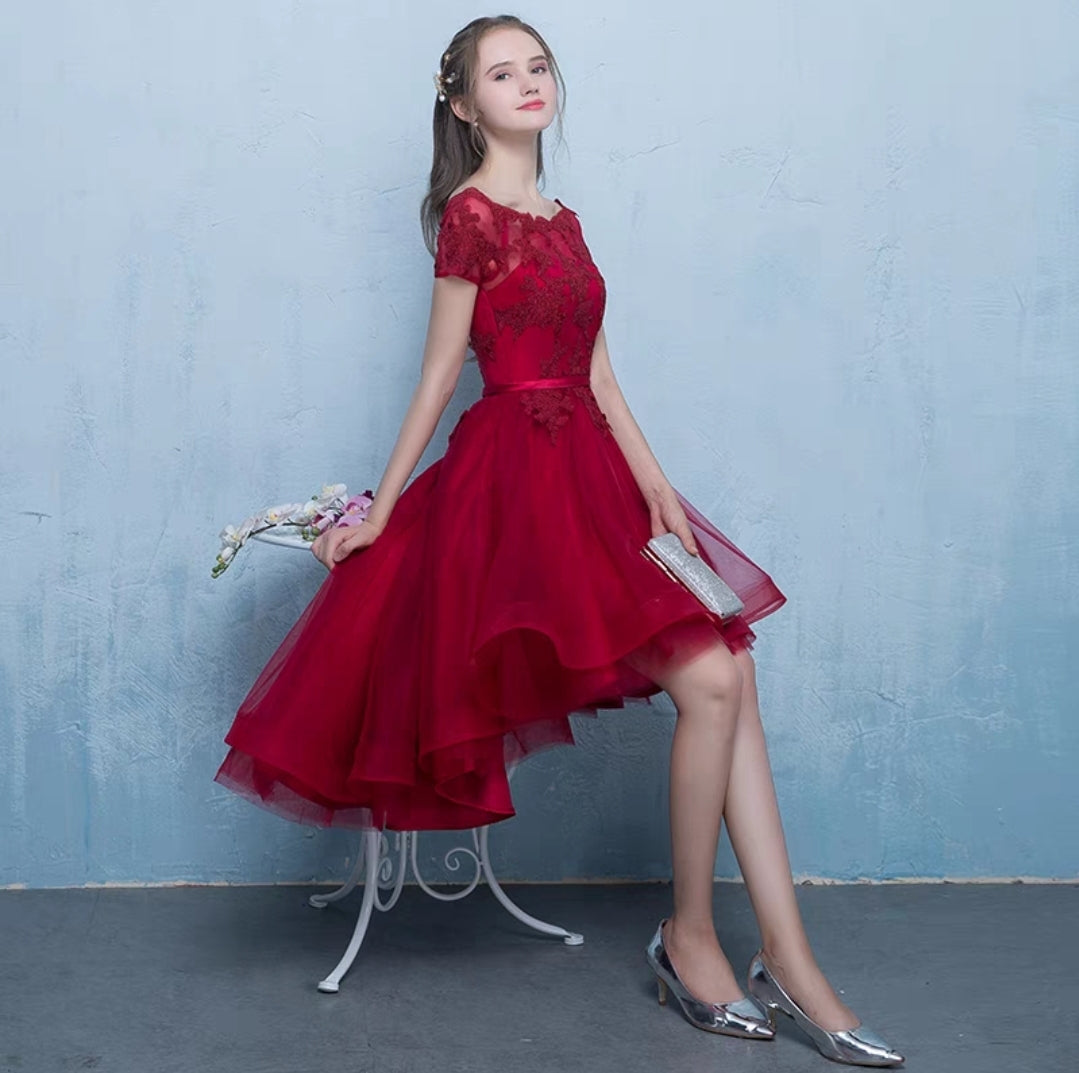 Red high clearance low cocktail dress