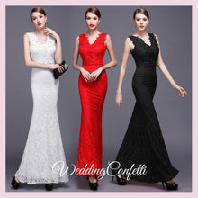 Load image into Gallery viewer, The Delia Sleeveless White / Red / Black Dress - WeddingConfetti