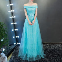 Load image into Gallery viewer, The Layla Long Off Shoulder Evening Gown - WeddingConfetti