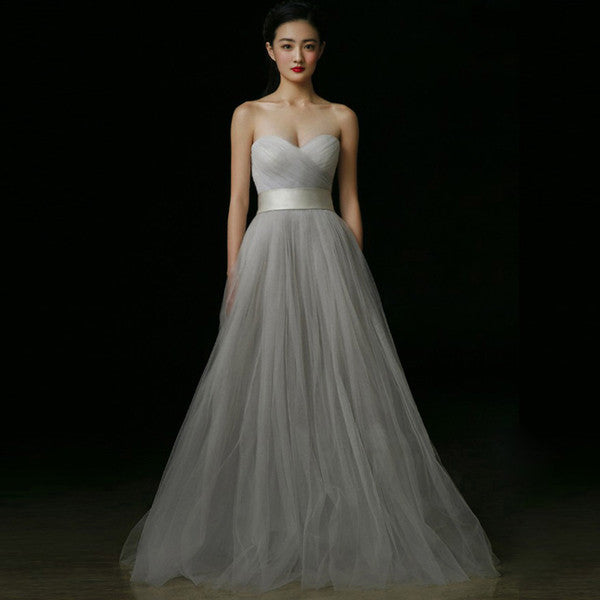 The Levene Grey White Red Champagne Black Tube Long Evening Dress