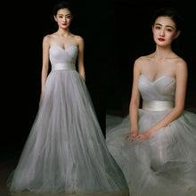 Load image into Gallery viewer, The Levene Grey/White/Red/Champagne/Black Tube Long Evening Dress - WeddingConfetti