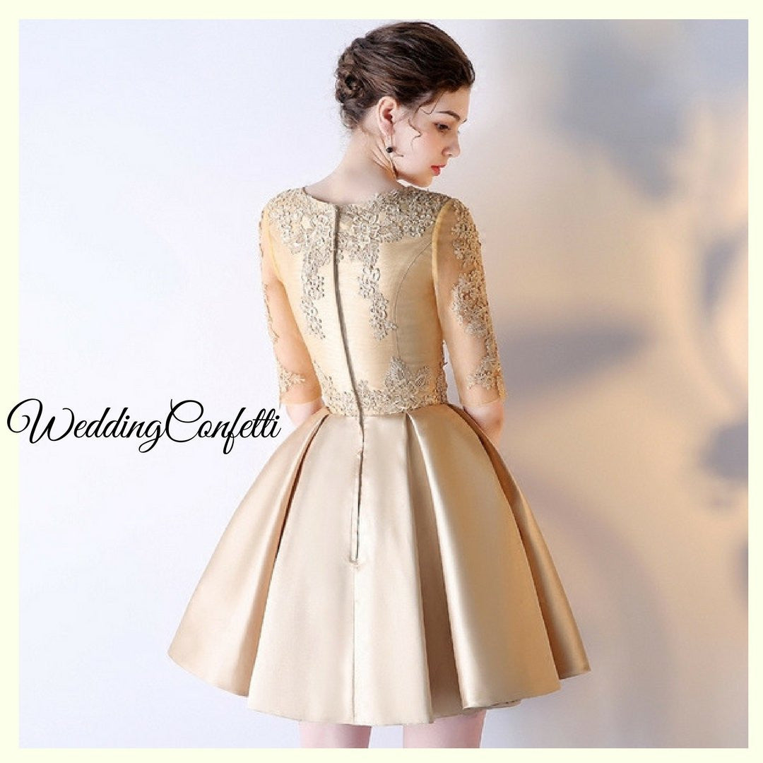 Gold dress for hotsell wedding short