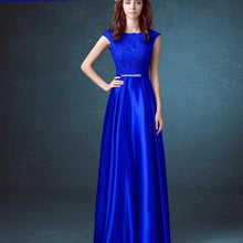 Load image into Gallery viewer, The Patrina Cap Sleeves Gold / Grey / Blue / Purple / Red / Pink Lace Gown Dress - WeddingConfetti