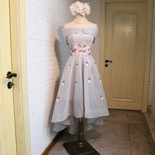 Load image into Gallery viewer, The Pentulia Tulle Off Shoulder Grey / White / Black Floral Gown - WeddingConfetti