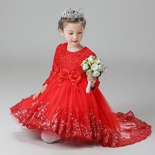 Load image into Gallery viewer, The Janny Flower Girl Dress (Long Sleeves) (Available in 3 colours) - WeddingConfetti