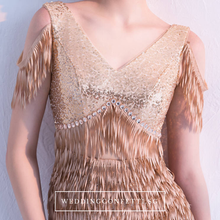 Load image into Gallery viewer, The Anna Bronze Cold Shoulder Dress - WeddingConfetti