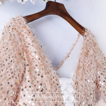 Load image into Gallery viewer, The Annabella Red And Champagne Short Sleeves Dress - WeddingConfetti