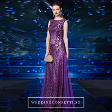 Load image into Gallery viewer, The Bevin Purple Sleeveless Dress - WeddingConfetti