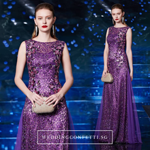 Load image into Gallery viewer, The Bevin Purple Sleeveless Dress - WeddingConfetti