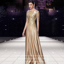 Load image into Gallery viewer, The Carolina Blue / Red / Gold Long Sleeves Sequined Gown (Available in 3 colours) - WeddingConfetti