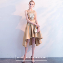 Load image into Gallery viewer, The Teris Gold / Silver / Red Sleeveless Gown - WeddingConfetti
